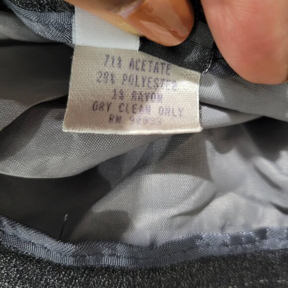 Vintage High Waisted Trousers Grey Striped Dress Pants Tapered Pleated 4 Petite - Picture 9 of 16